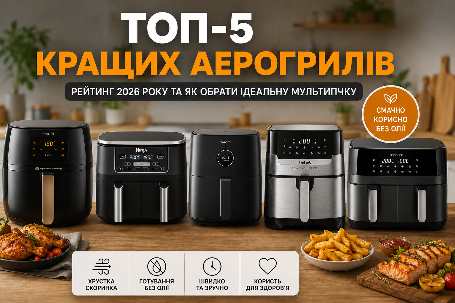 Топ 5 кращих аерогрилів: рейтинг мультипічок для дому