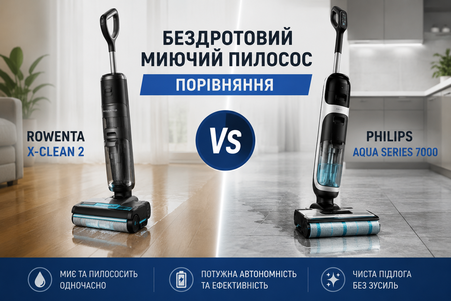 Rowenta X-Clean 2 vs Philips Aqua Series 7000